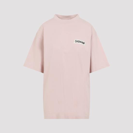 26FW 발렌시아가 마스킹 테이프 반팔 티셔츠 마스킹 테이프 반팔 티셔츠 A00497 TTVL6 5663 DUSTY PINK