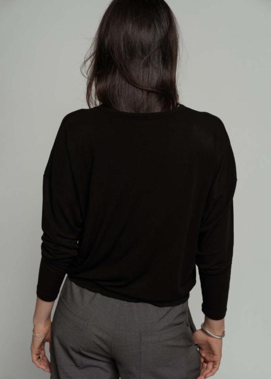  파드칼레 스웨터 Pas De Calais 캐시미어 저지 보트넥 탑 블랙 - PAS DE CALAIS