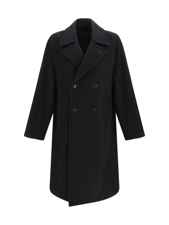 26FW 르메르 더블 브레스티드 펠티드 울 앤 알파카 코트 CO1169LF1700 BK999 BLACK