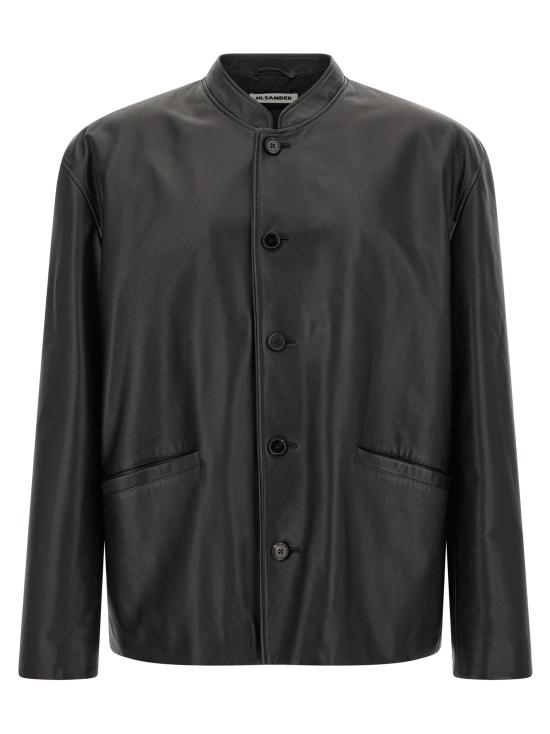 26FW 질샌더 가죽 자켓 J22SW0178J07236001 Black