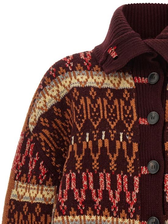 26FW 드리스 반 노튼 가디건 2620112324764358 Bordeaux - DRIES VAN NOTEN