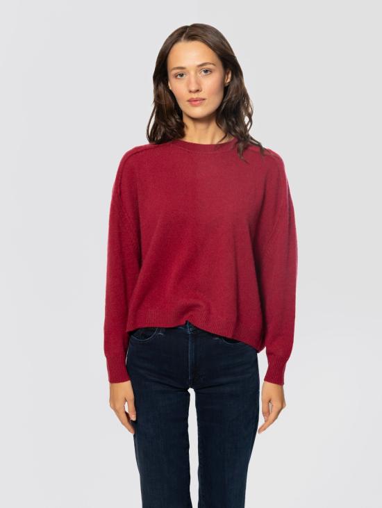 26FW 낫샤이 스웨터 캐시미어 소재의 Maglia Girocollo 크롭 가스통 Borgogna