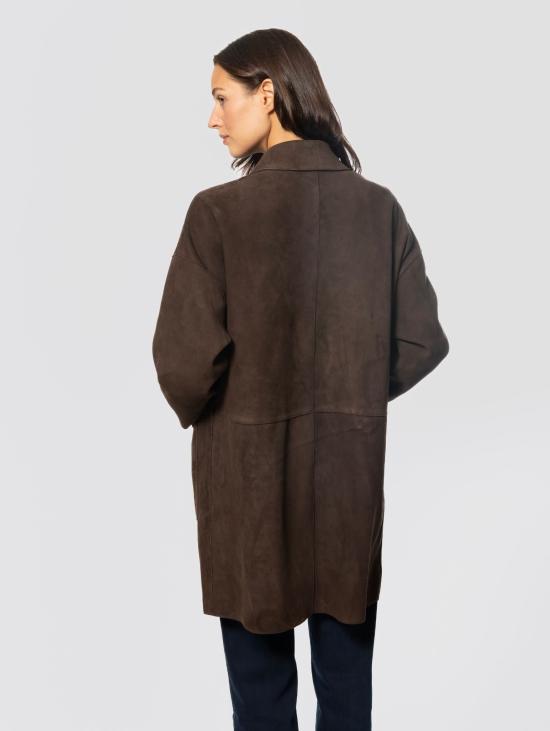 26FW 더 재키 레더스 자켓 Pelle Bonded Suede Marrone 소재 카포토 - THE JACKIE LEATHERS