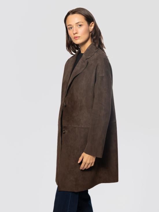 26FW 더 재키 레더스 자켓 Pelle Bonded Suede Marrone 소재 카포토 - THE JACKIE LEATHERS