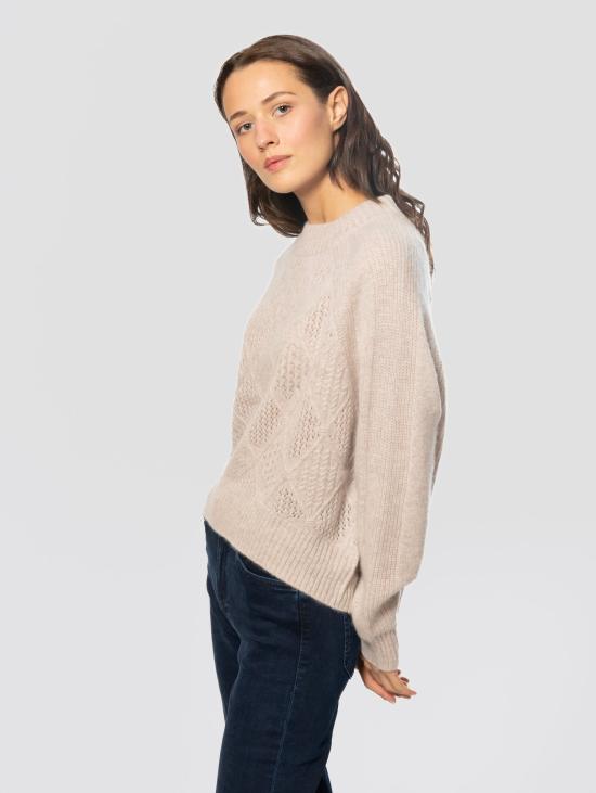 26FW 낫샤이 스웨터 캐시미어 베이지 색상의 Maglia Cicely Girocollo - NOT SHY