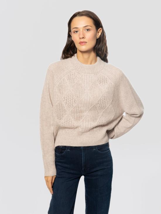 26FW 낫샤이 스웨터 캐시미어 베이지 색상의 Maglia Cicely Girocollo
