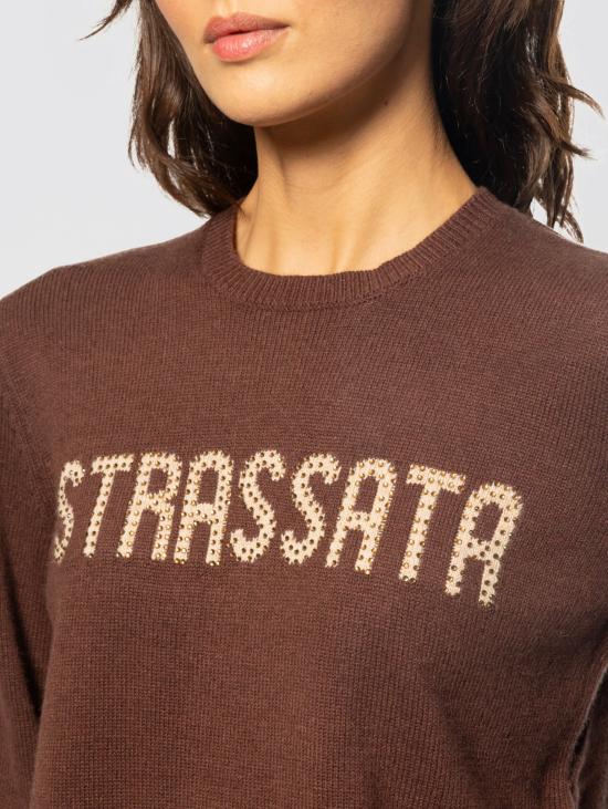 26FW 세인트바쓰 스웨터 Maglione Girocollo Strassata con Strass Marrone - MC2 SAINT BARTH