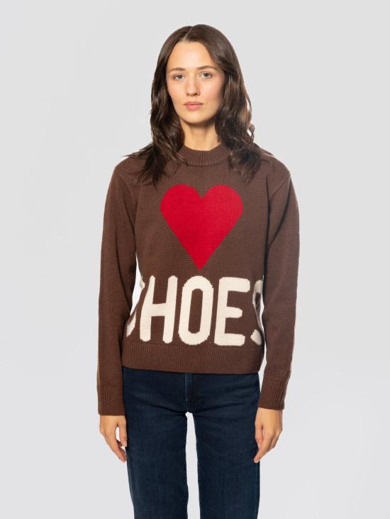 26FW 세인트바쓰 스웨터 Maglione Oversize con Cuore e Sritta 신발 Marrone