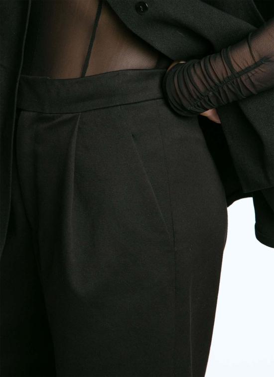  카렘 데님 팬츠 플레이버 플리츠 스트레이트 레그 포켓  블랙 - KAAREM