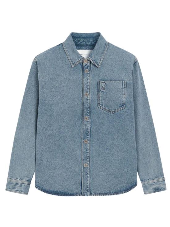26FW 아미 아미 드 꾀흐 데님 오버셔츠 아미 드 꾀흐 데님 오버셔츠 UJK918DE0046480 Blue