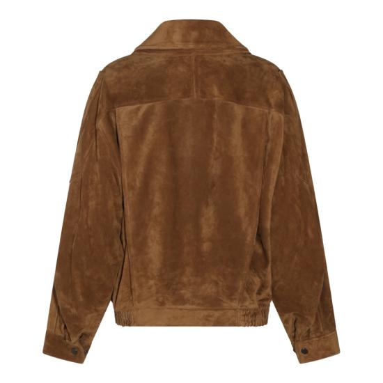 26FW 생로랑 빈티지 스플릿 레더 봄버 자켓 798780YC2AY2104 Brown - SAINT LAURENT