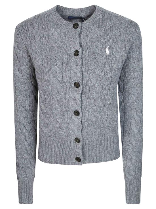 26FW 폴로 랄프로렌 로고 자수 크루넥 가디건 211972104500 FLANNELGREYHEATHER GRIGIO