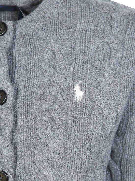 26FW 폴로 랄프로렌 로고 자수 크루넥 가디건 211972104500 FLANNELGREYHEATHER GRIGIO - POLO RALPH LAUREN