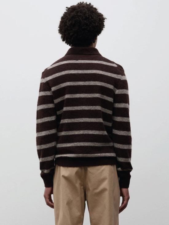 26FW 노스프로젝트 스웨터 Misto Alpaca Righe Marrone 소재의 폴로 구드메 - NORSE PROJECTS