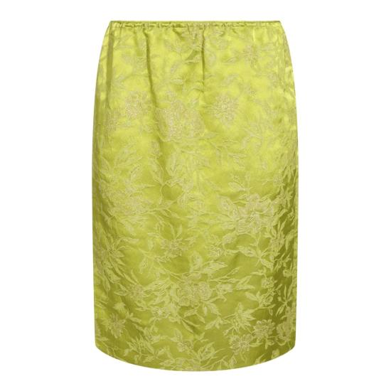 26FW 생로랑 브로케이드 미디 스커트 876037Y3L743262 Green
