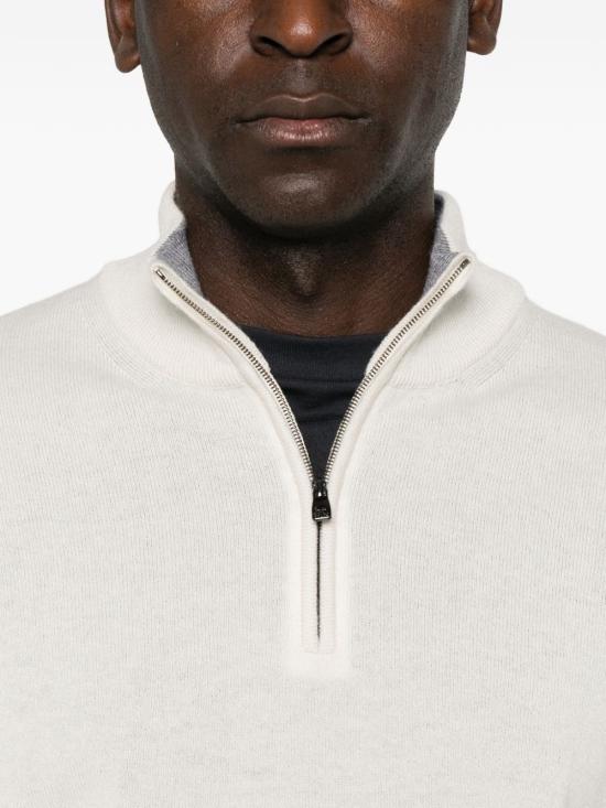 26FW 꼬르넬리아니 집업 니트 28M5112A25110 036 BIANCO - CORNELIANI
