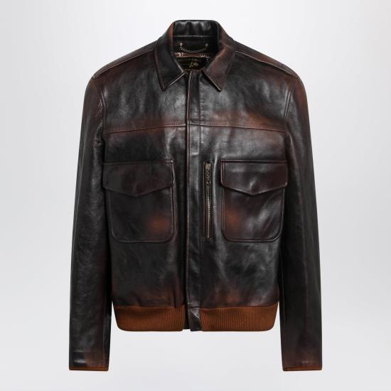 26FW 골든구스 가죽 자켓 GMP02502P002288 Brown