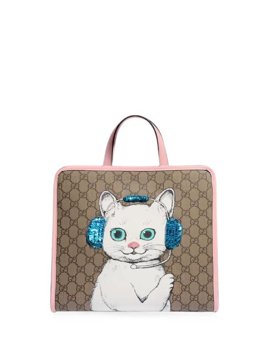 26FW [키즈] 구찌 토트백 605614 FAGA6 8561 BEIGE EBONY MULTI