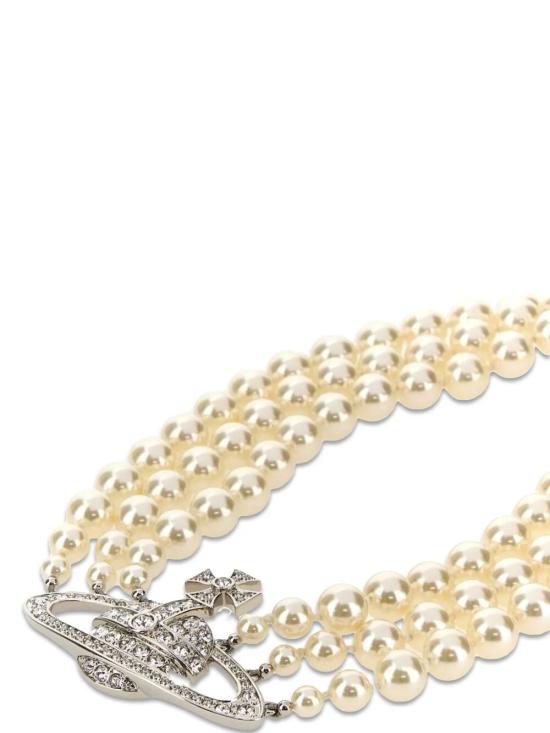 26FW 비비안웨스트우드 펄 바스 릴리프 초커 63030007 02P127 CN 099 P127 PLATINUM PEARL CRYSTAL - VIVIENNE WESTWOOD
