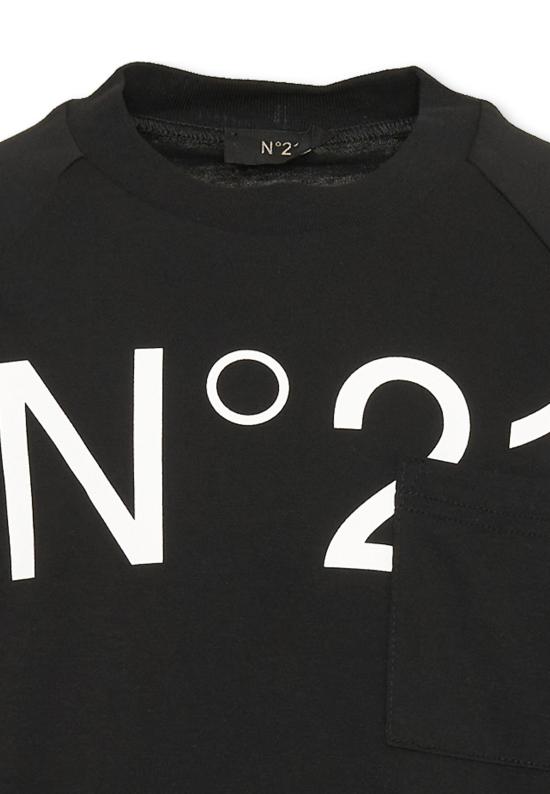 25FW [키즈] 누메로벤투노 티셔츠 N2107Q N0153 0N900 BLACK - N°21