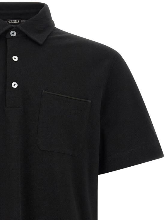 26FW 에르메네질도제냐 폴로 티셔츠 면 셔츠 폴로 블랙 - ERMENEGILDO ZEGNA