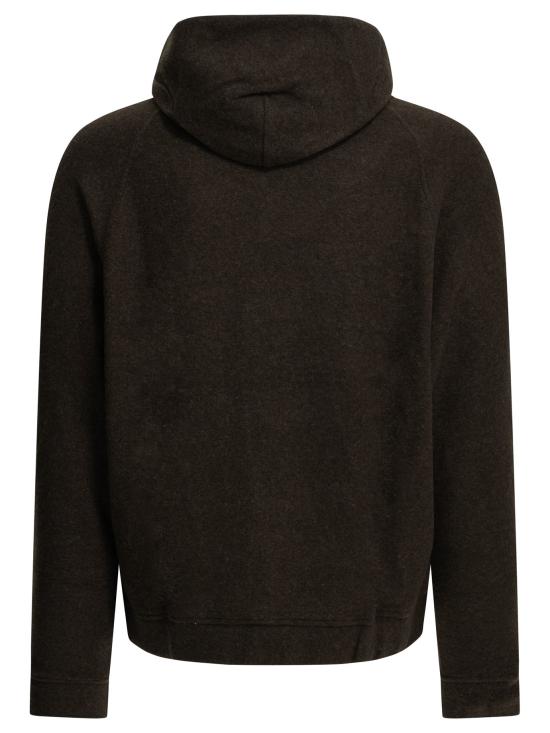 26FW 메종키츠네 긴팔 티셔츠 플리스 혼방 후드 스웨트셔츠 브라운 - MAISON KITSUNE