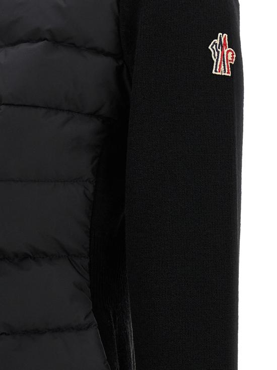 26FW 몽클레어 니트웨어 패딩 가디건 스웨터 및 가디건 블랙 - MONCLER