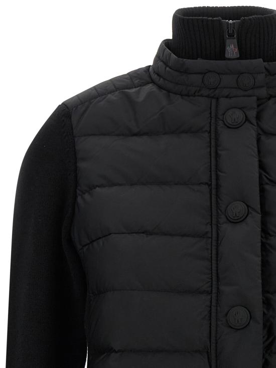 26FW 몽클레어 니트웨어 패딩 가디건 스웨터 및 가디건 블랙 - MONCLER