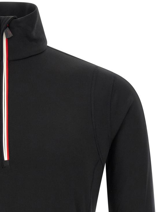 26FW 몽클레어 긴팔 티셔츠 폴라텍® 스웨트셔츠 블랙 - MONCLER