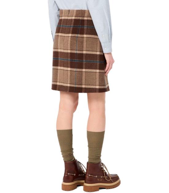 26FW 위켄드막스마라 숏 스커트 2625106012600 001 36 Brown - WEEKEND MAX MARA