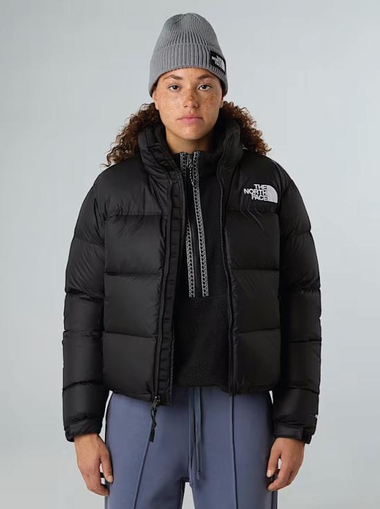 26FW 노스페이스 자켓 Giacca Retro Nuptse Squadrato da Donna Nero