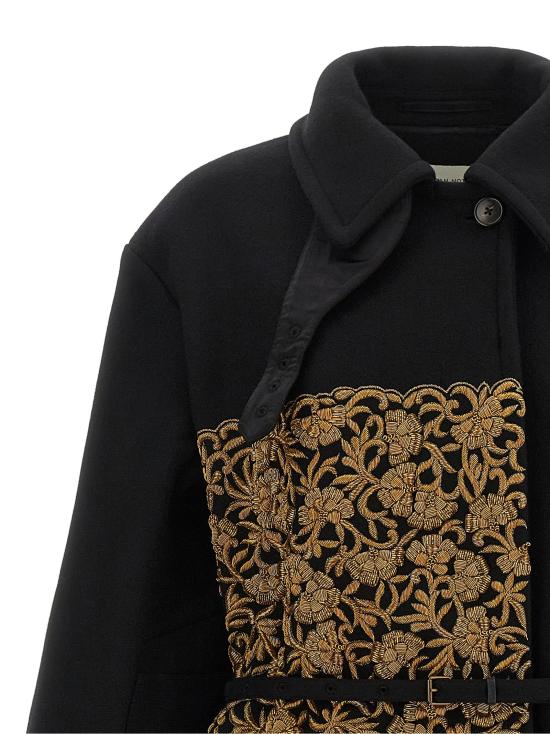 26FW 드리스 반 노튼 코트 검정색 레인 및 트렌치 - DRIES VAN NOTEN