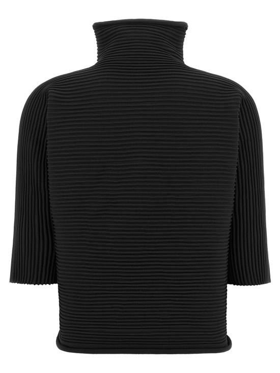 26FW 플리츠플리즈 블라우스/셔츠 지그재그 니트 셔츠와 블라우스 세트 (블랙) - PLEATS PLEASE