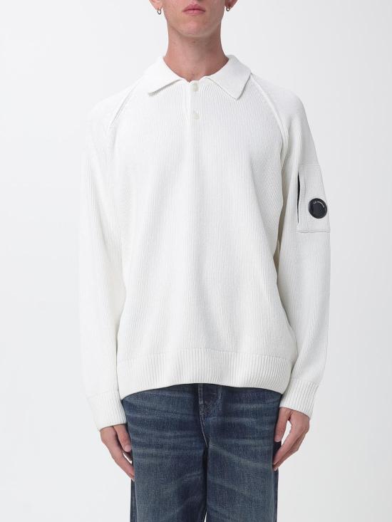 26FW 씨피 컴퍼니 셔닐 코튼 폴로 니트 21CMKN198A005558G 103 White