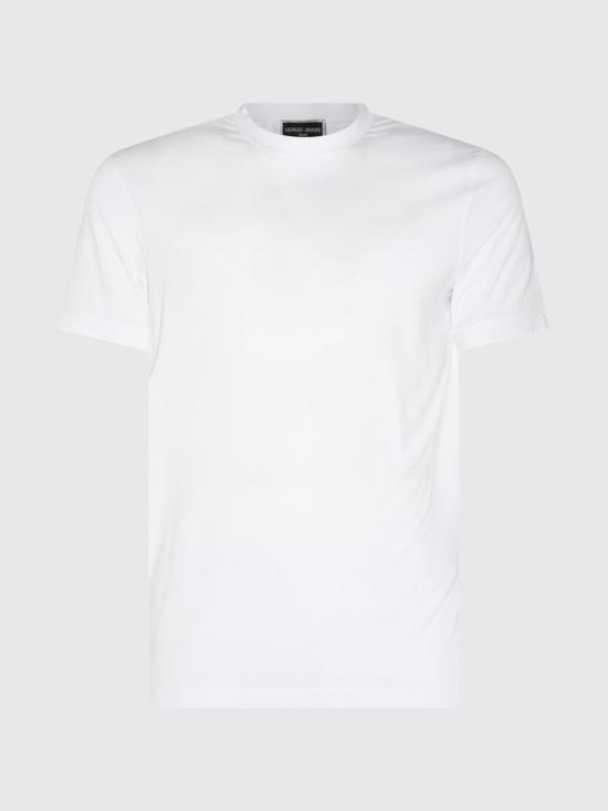 26FW 조르지오 아르마니 반팔 티셔츠 8NST62SJP4ZU 090 White - GIORGIO ARMANI