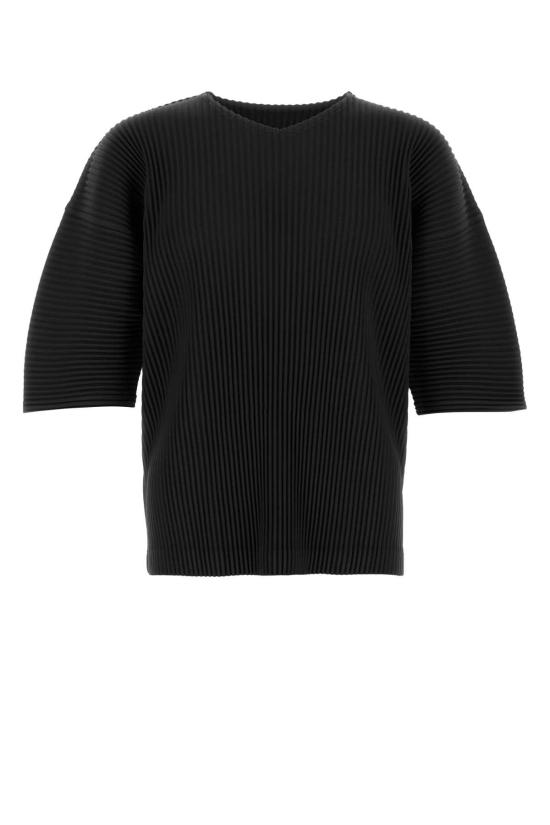 26FW 옴므 플리세 이세이 미야케 MC 메이 라운드 넥 숏슬리브 탑 HP68JK073 15 BLACK DOM