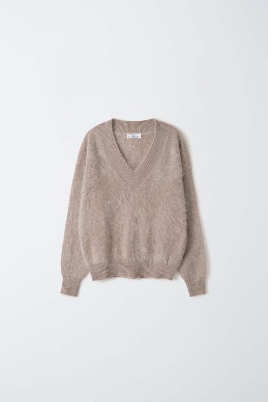  퓨어 캐시미어 엔와이씨 스웨터 퓨어캐시미어 NYC 브러시드 캐시미어 브이넥  토프 - PURECASHMERE NYC