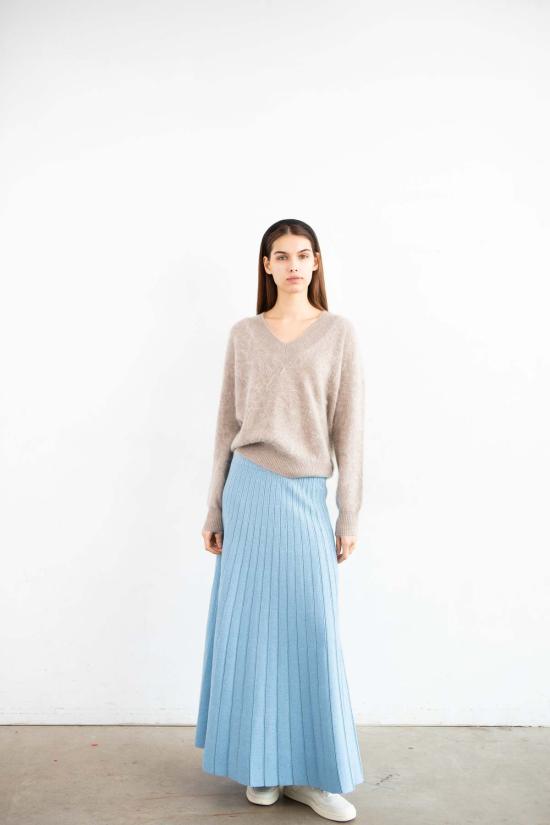  퓨어 캐시미어 엔와이씨 스웨터 퓨어캐시미어 NYC 브러시드 캐시미어 브이넥  토프 - PURECASHMERE NYC