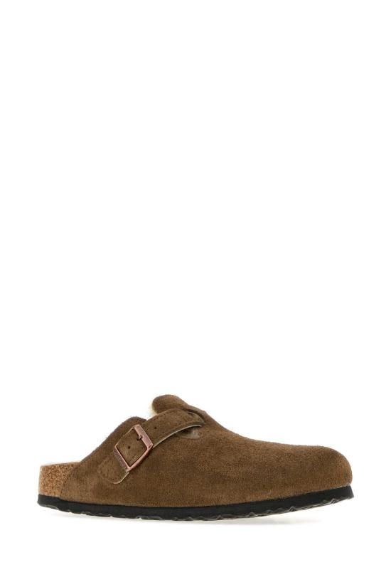 26FW 버켄스탁 보스턴 시어링 스웨이드 뮬 1032432 DARKTEA Camel - BIRKENSTOCK