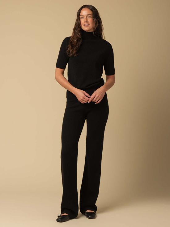  퓨어 캐시미어 엔와이씨 스웨터 퓨어캐시미어 NYC 캐시미어 하이넥 반팔  블랙 - PURECASHMERE NYC