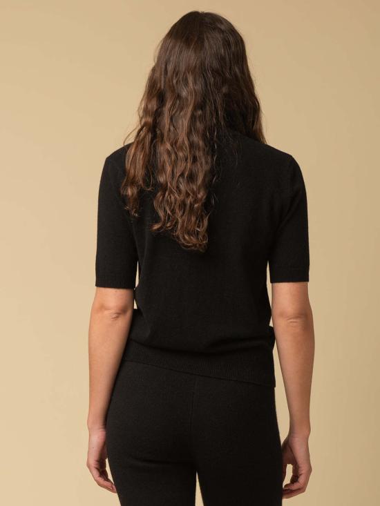  퓨어 캐시미어 엔와이씨 스웨터 퓨어캐시미어 NYC 캐시미어 하이넥 반팔  블랙 - PURECASHMERE NYC