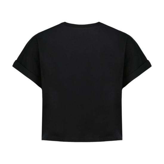  발망 반팔 티셔츠 빈티지 프린트 크롭 티셔츠 블랙 - BALMAIN