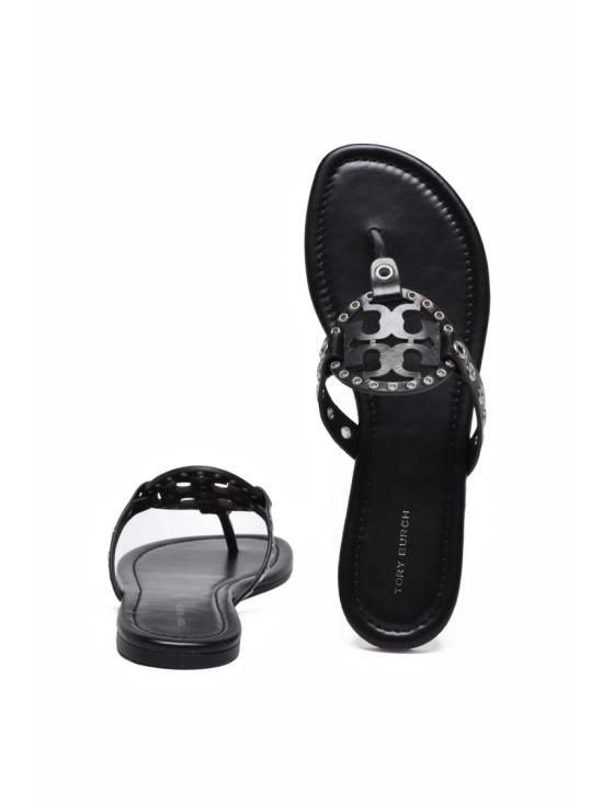  토리버치 샌들 블랙 밀러 아일렛 가죽 플립플롭 - TORY BURCH