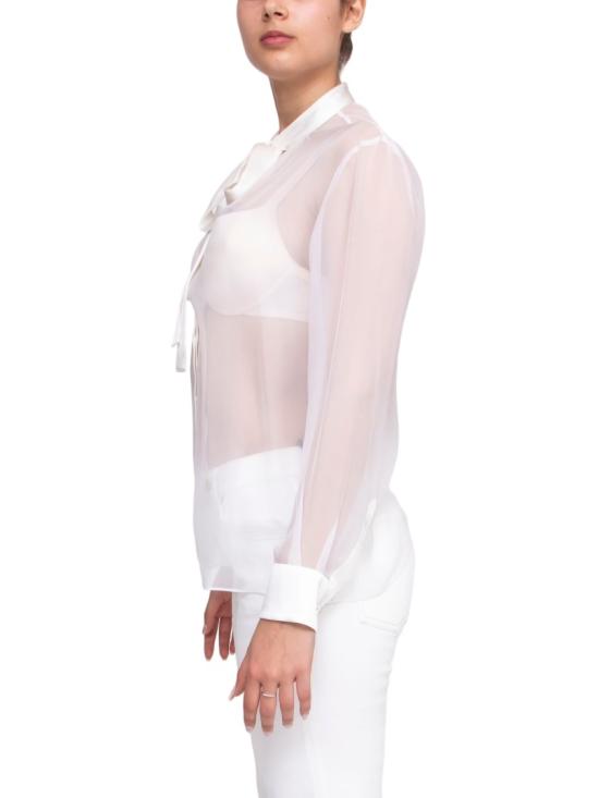  돌체앤가바나 쉬폰 보우 셔츠 F5T27T FU1AT White - DOLCE & GABBANA