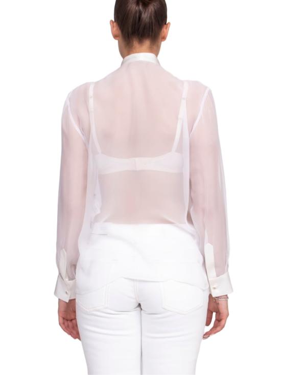  돌체앤가바나 쉬폰 보우 셔츠 F5T27T FU1AT White - DOLCE & GABBANA