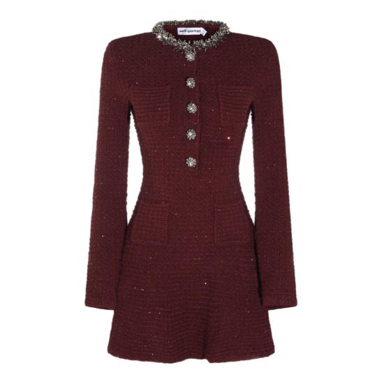 26FW 셀프 포트레이트 원피스 SC26152SBU Burgundy