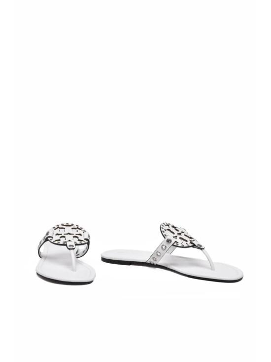  토리버치 샌들 화이트 밀러 아일렛 가죽 끈 - TORY BURCH