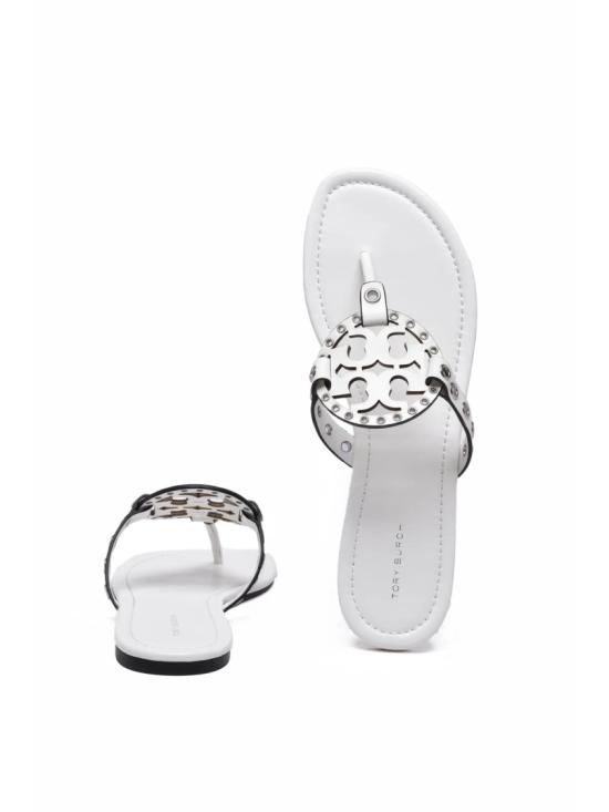  토리버치 샌들 화이트 밀러 아일렛 가죽 끈 - TORY BURCH