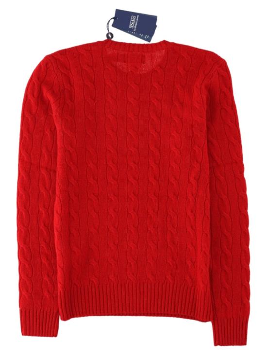 26FW 폴로 랄프로렌 폴로 자수 케이블 니트 스웨터 211971865 505UNIVERSITYRED - POLO RALPH LAUREN