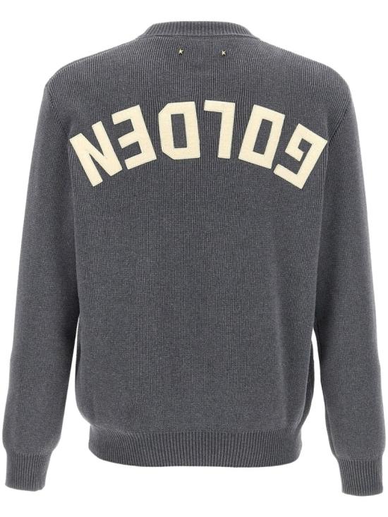 26FW 골든구스 로고 백 코튼 라운드넥 스웨터 GWP00951P00066260304 Grey - GOLDEN GOOSE